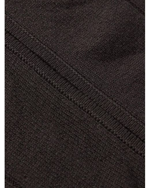 Eleventy Black Ribbed Wool Zip-up Cardigan for men