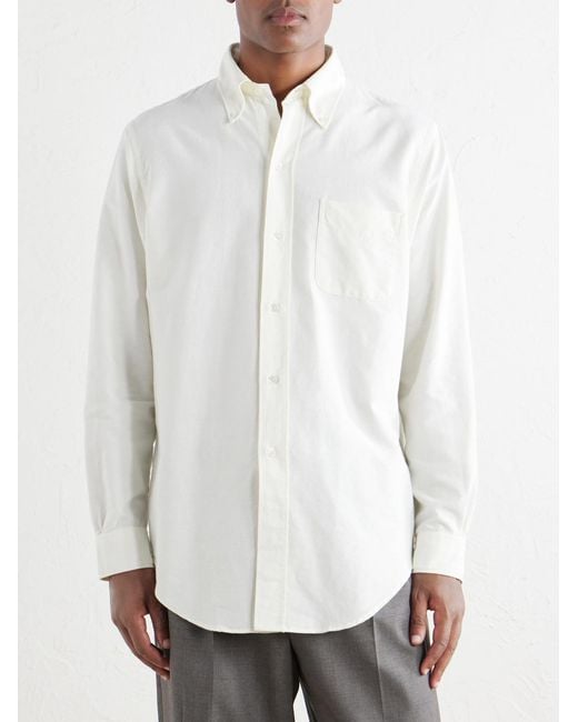 Hartford White Cotton-Oxford Shirt for men