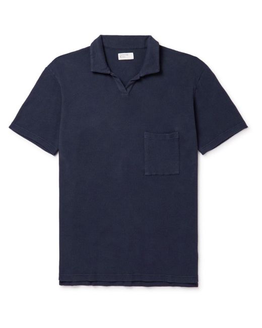 Universal Works Waffle-knit Stretch-cotton Jersey Polo Shirt in Blue ...