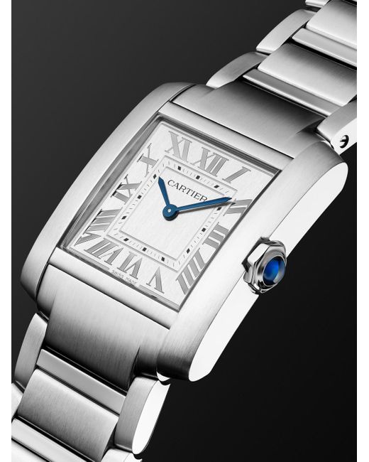Cartier Black Tank Française Medium Stainless Steel Watch, Ref. Wsta0105 for men