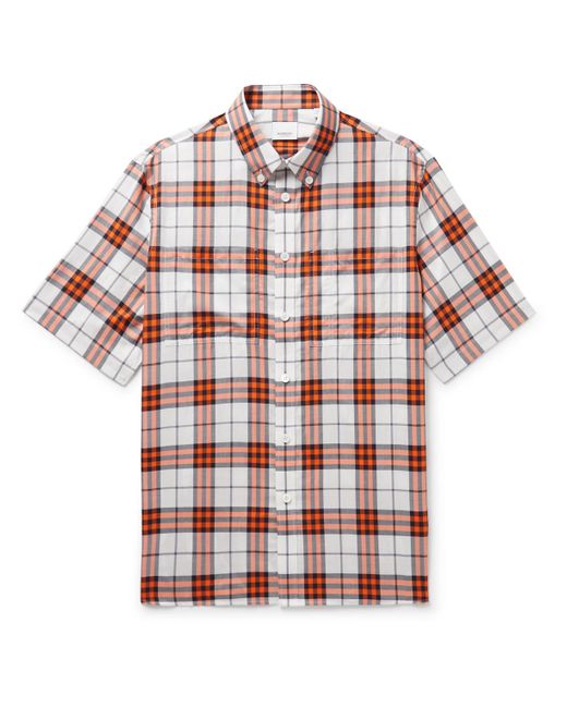 Burberry Buttondown Collar Checked Cottontwill Shirt in White for Men
