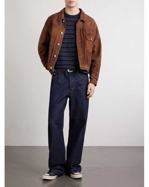 Visvim Brown 102X Cropped Leather Jacket for men
