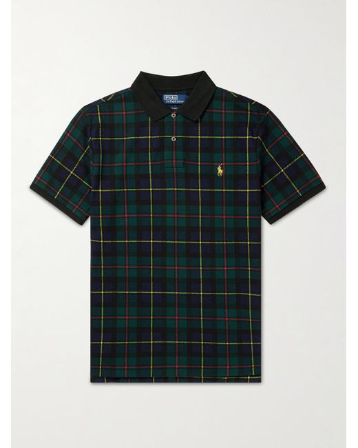 Polo Ralph Lauren Green Logo-embroidered Checked Cotton-piqué Polo Shirt for men