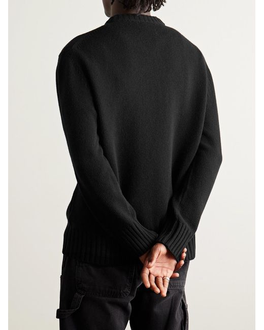Amiri Black Logo-Embroidered Wool Sweater for men