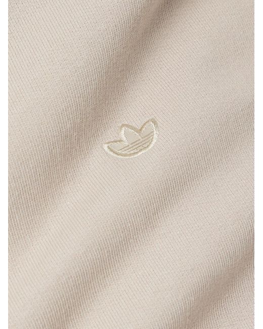 Adidas Originals Natural Logo-embroidered Organic Cotton-jersey Sweatshirt for men