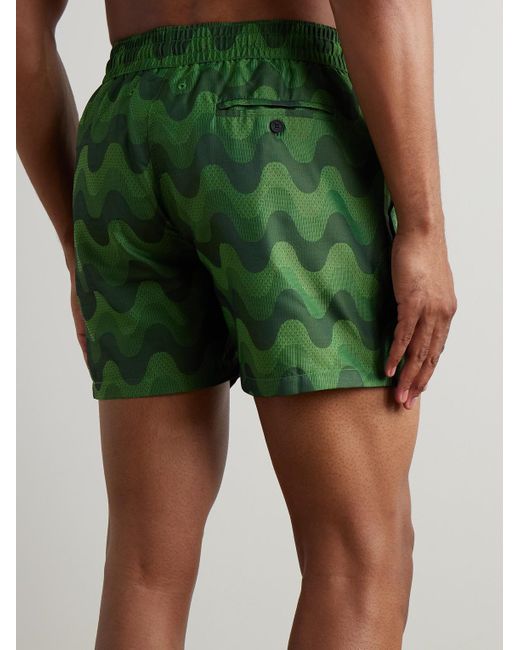 Frescobol Carioca Rio gerade geschnittene mittellange Badeshorts aus recyceltem Material mit Print in Green für Herren