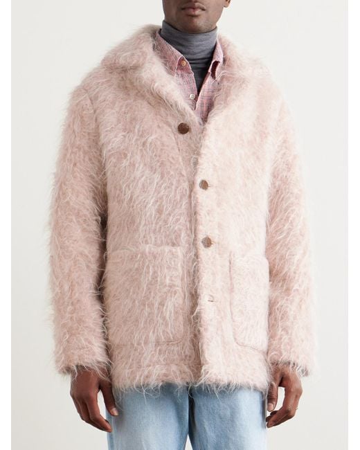 Cappotto in misto lana e mohair spazzolato Morrison di Séfr in Pink da Uomo