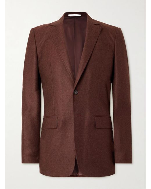 Gabriela Hearst Brown Irving Wool And Cashmere-Blend Flannel Suit Jacket for men