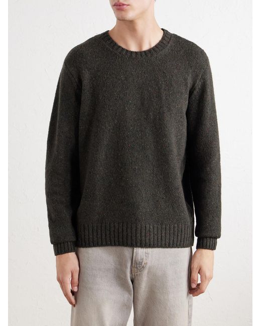 Folk Gray Chain Mélange Wool-blend Sweater for men