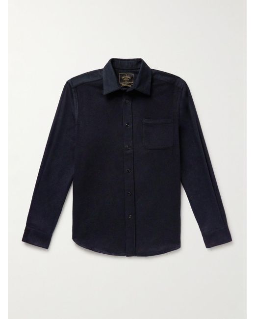 Portuguese Flannel Blue Cashmere Shirt for men
