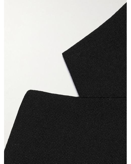 Blazer doppiopetto in lana grain de poudre di Dries Van Noten in Black da Uomo