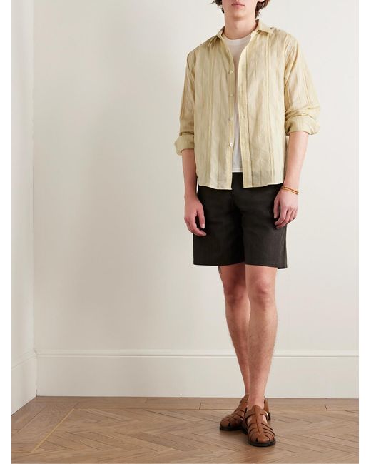 Small Talk Natural Striped Cotton-Voile Shirt for men