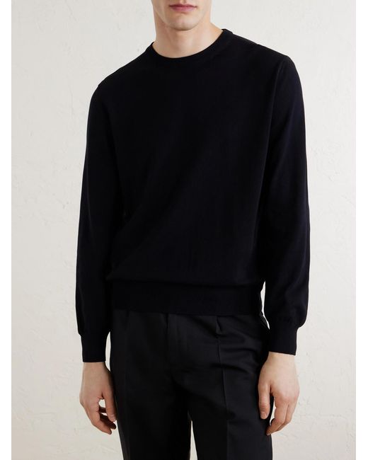 Canali Blue Cotton Sweater for men