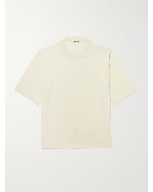 Auralee White Cashmere T-shirt for men