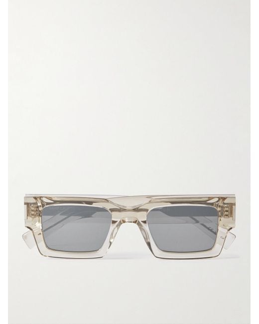 Saint Laurent Gray Rectangular-Frame Acetate Sunglasses for men