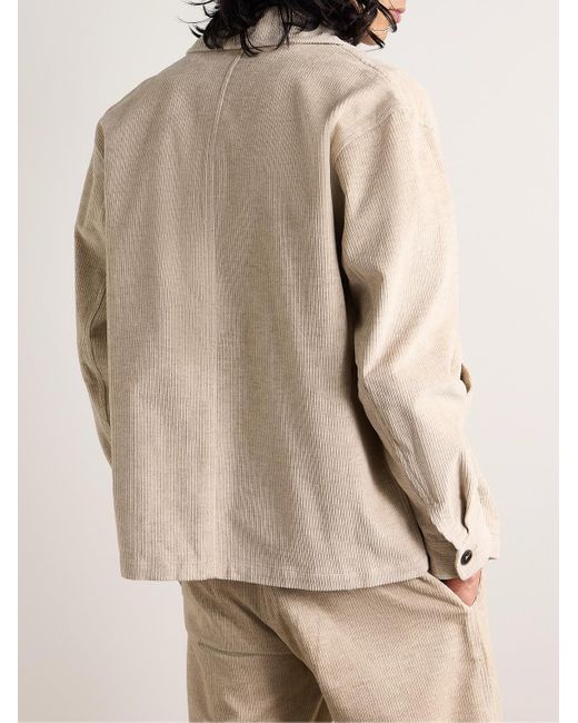 De Bonne Facture Natural Maquignon Cotton And Linen-blend Corduroy Overshirt for men