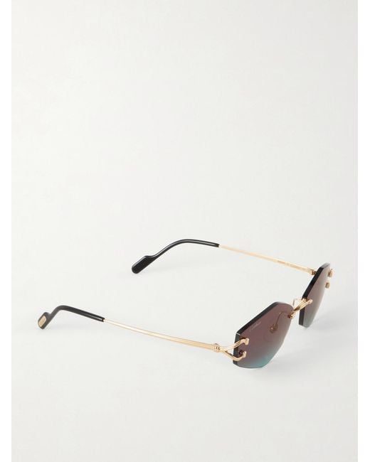 Cartier Metallic Squared-Frame Metal Sunglasses for men