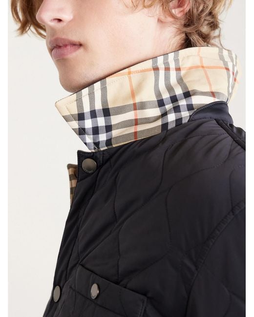 Burberry Black Reversible Padded Quilted Shell Jacket for men
