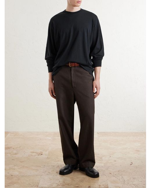 A.PRESSE Blue Cotton And Cashmere-Blend T-Shirt for men