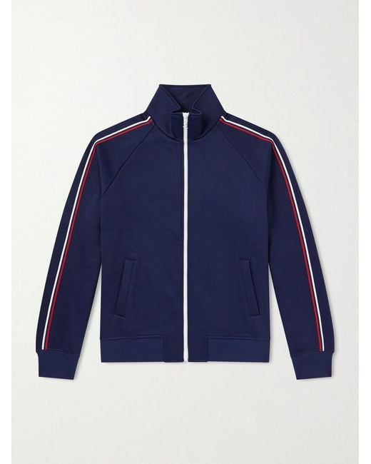 Saint Laurent Blue Striped Cotton-blend Jersey Track Jacket for men