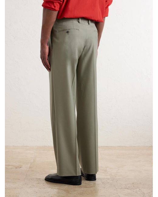 Auralee Gray Ultra Fine Tropical Wool Trousers for men
