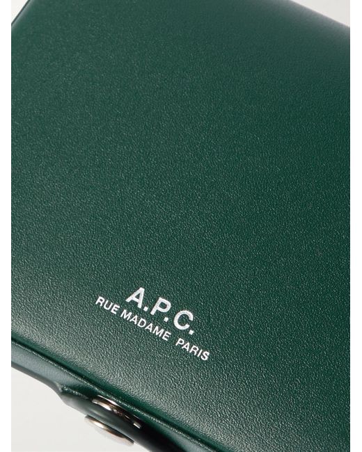 A.P.C. Green Josh Logo-detailed Leather Wallet for men