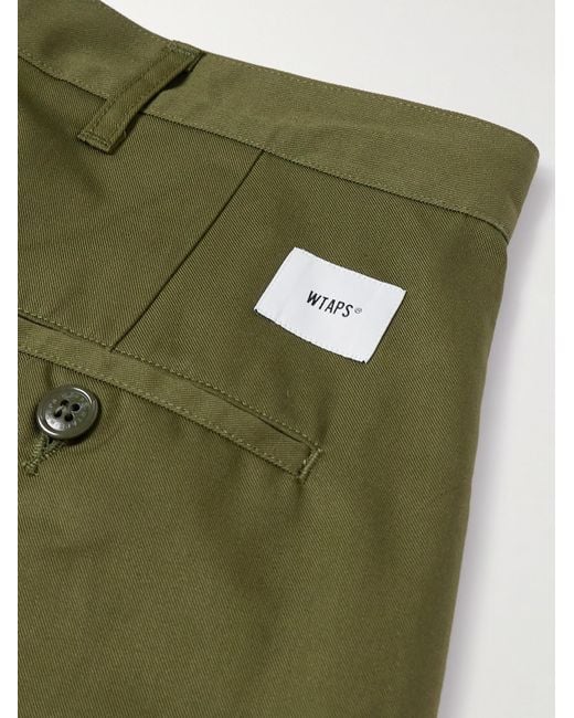 (w)taps Green 15 Straight-leg Pleated Twill Trousers for men