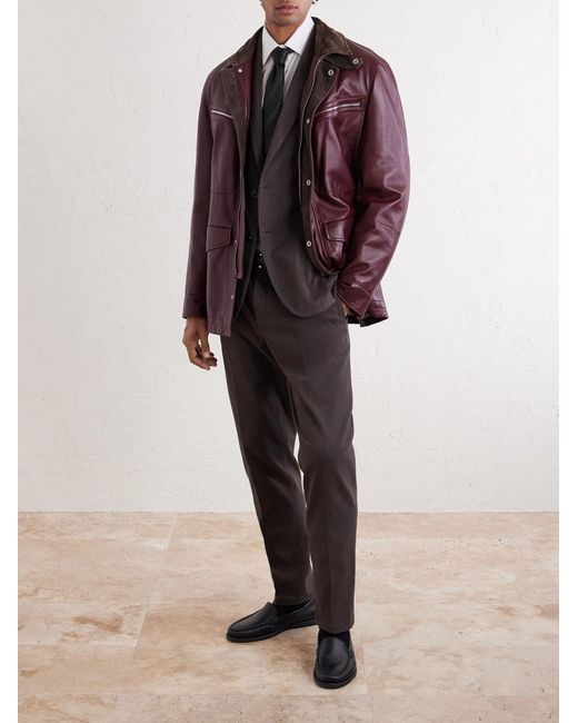 Boglioli Brown Cotton-blend Twill Suit Jacket for men