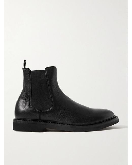 Officine Creative Black Hopkins Flexi 204 Glossed Deerskin Chelsea Boots for men