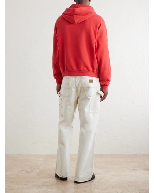 CHERRY LA Red Logo-Print Cotton-Jersey Hoodie for men