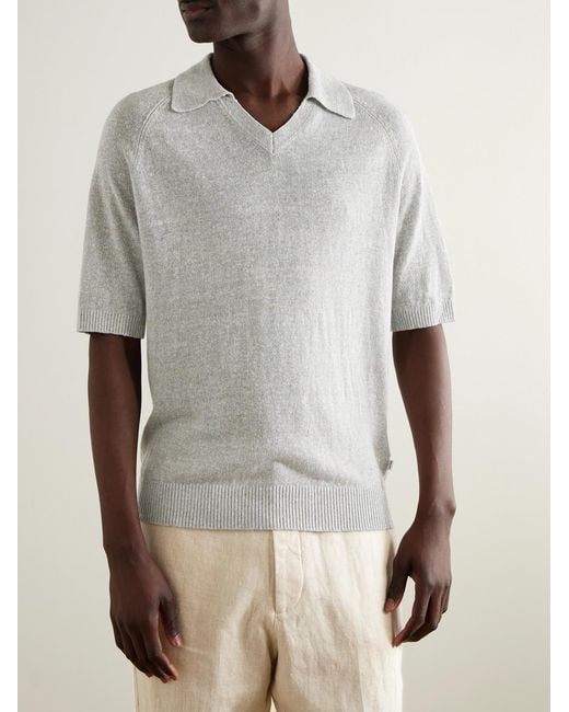 NN07 White Cale 6565 Linen Polo Shirt for men