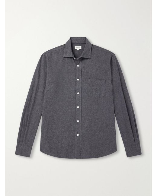 Hartford Blue Paul Cotton-Flannel Shirt for men