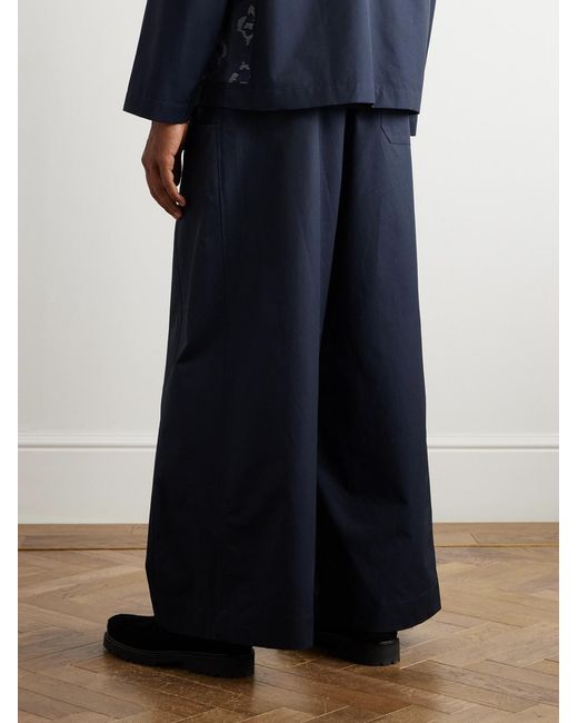 Nicholas Daley Blue Wide-Leg Cotton-Blend Shell Trousers for men