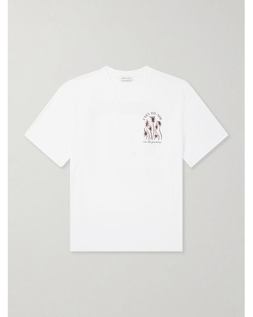 Frescobol Carioca White Dinis Printed Cotton-Jersey T-Shirt for men