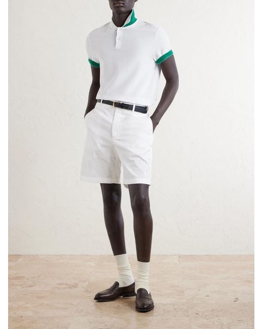 Dunhill White Cotton-Piqué Polo Shirt for men