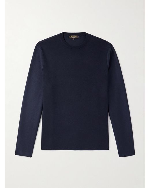 Loro Piana Blue Breia Wish Wool And Cashmere-Blend Sweater for men