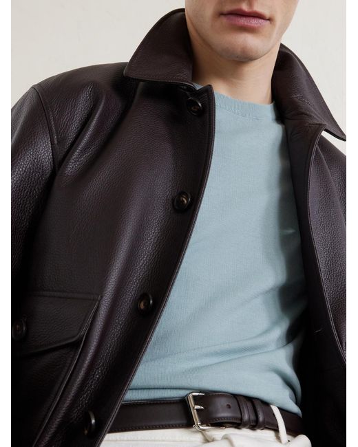 Canali Blue Cotton Sweater for men