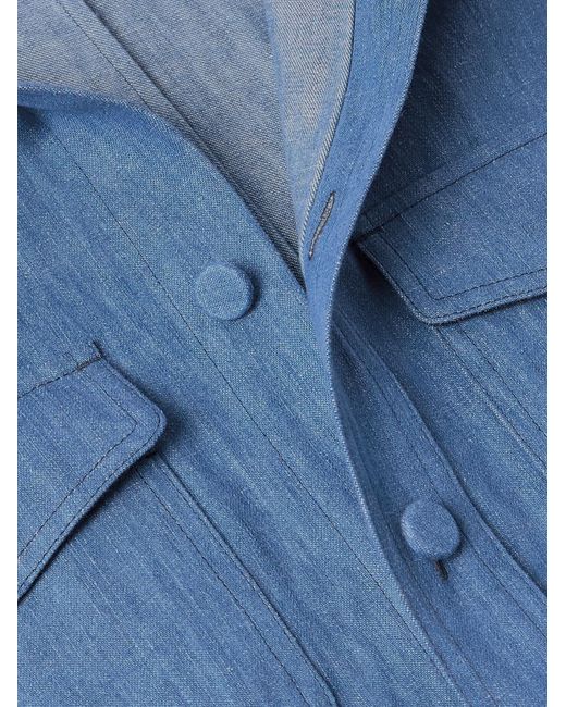 Gabriela Hearst Blue Everly Cotton And Linen-Blend Chambray Overshirt for men