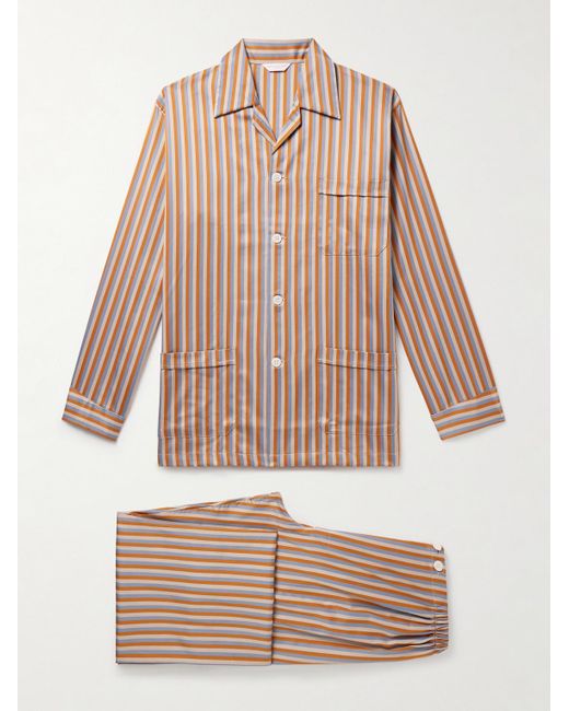 Derek Rose Natural Wellington Striped Cotton-Poplin Pyjama Set for men