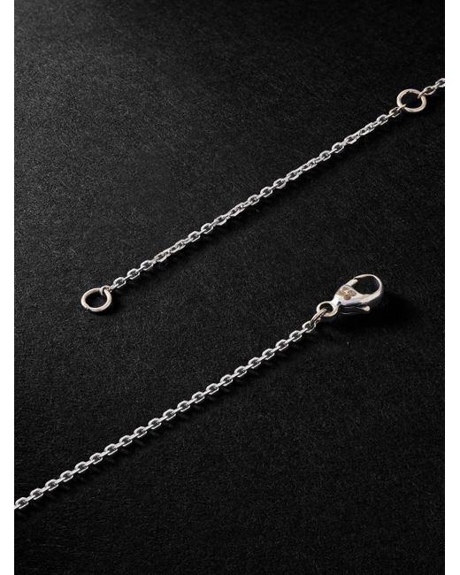 JIA JIA Black Bar White Gold Crystal Quartz Necklace for men