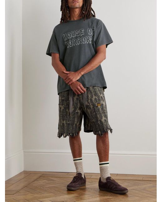 GALLERY DEPT. Gray Horrors Glittered Printed Cotton-Jersey T-Shirt for men