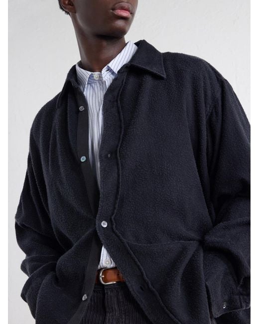 mfpen Blue Garden Brushed Lyocell Overshirt for men