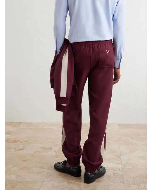 Valentino Garavani Red Vgold Striped Drill Sweatpants for men