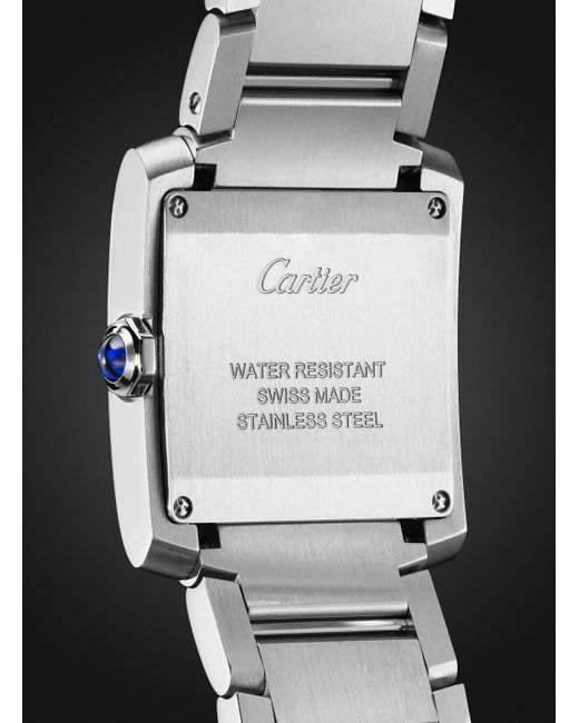 Cartier Black Tank Française Medium Stainless Steel Watch, Ref. Wsta0105 for men