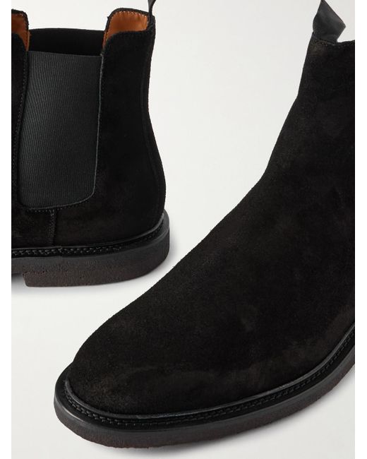 Common Projects Black Waxed-suede Chelsea Boots for men
