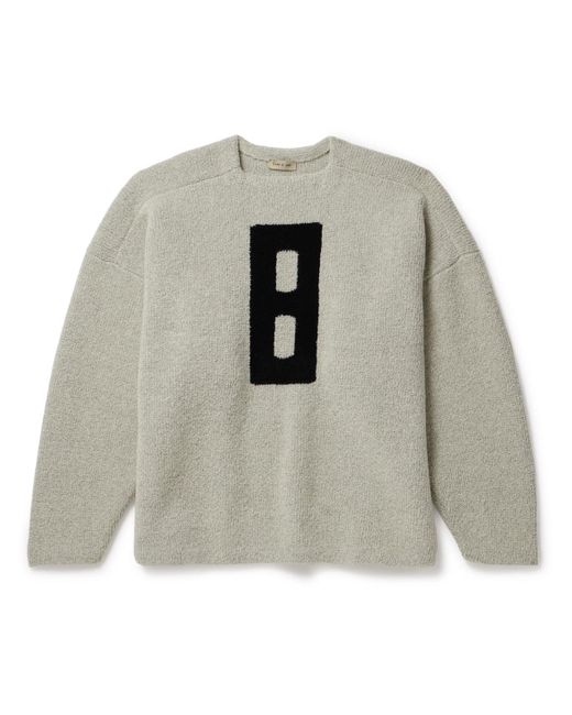 Fear Of God White Oversized Intarsia-knit Virgin Wool-blend Bouclé Sweater for men