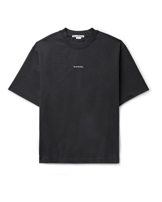 Acne Black Extorr Logo-print Cotton-jersey T-shirt for men