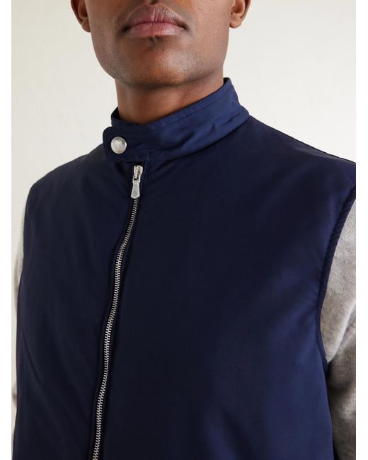 Eleventy Blue Slim-fit Wool-blend Gilet for men