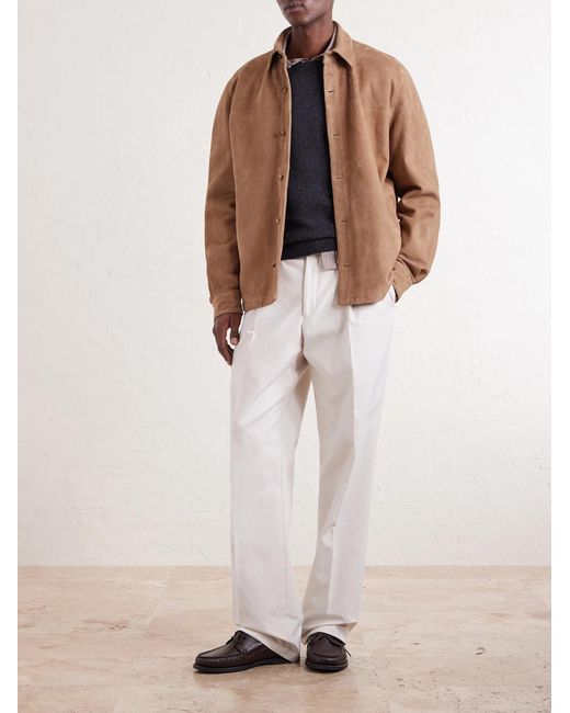 Boglioli Brown Suede Overshirt for men