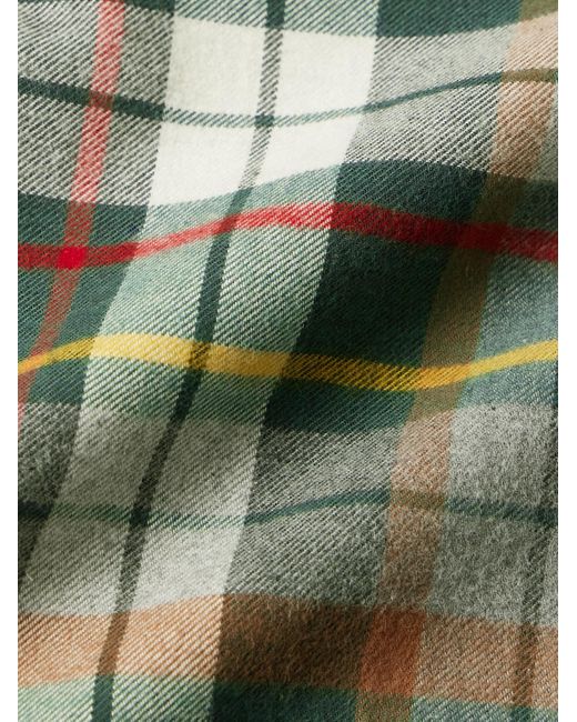 Portuguese Flannel Green Teca Checked Organic Cotton-Flannel Shirt for men